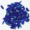 100 3x11mm Transparent Cobalt AB Dagger Beads